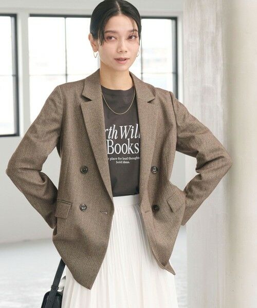 green label relaxing / グリーンレーベル リラクシング テーラードジャケット | ホームスパン ダブル ジャケット ストレッチ | 詳細16