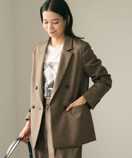 green label relaxing/グリーンレーベル リラクシング ホームスパン ダブル ジャケット ストレッチ MD. BROWN M(38) green label relaxing/グリーンレーベル リラクシング ホームスパン ダブル ジャケット ストレッチ MD. BROWN M(38)