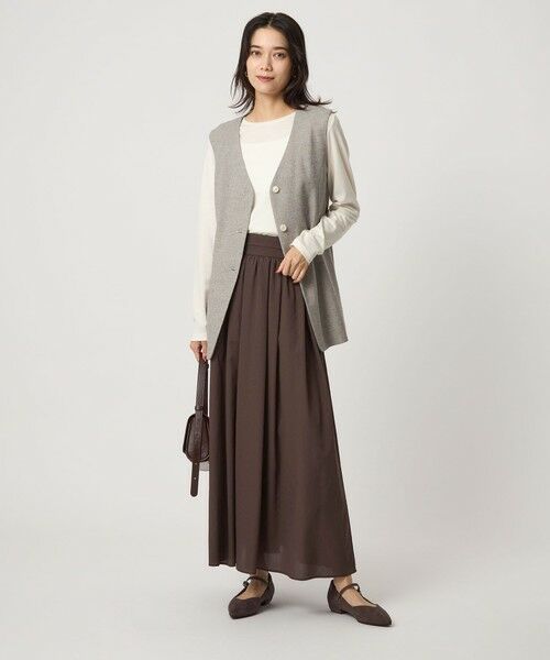 green label relaxing / グリーンレーベル リラクシング ロング・マキシ丈スカート | エアリー ギャザー スカート 2 | 詳細12