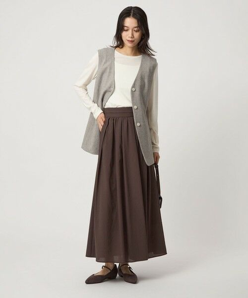 green label relaxing / グリーンレーベル リラクシング ロング・マキシ丈スカート | エアリー ギャザー スカート 2 | 詳細13