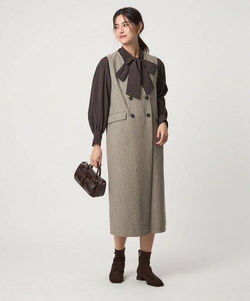 green label relaxing / グリーンレーベル リラクシング ロング・マキシ丈ワンピース | ［size SHORTあり］ウールライク ジャンパースカート | 詳細1