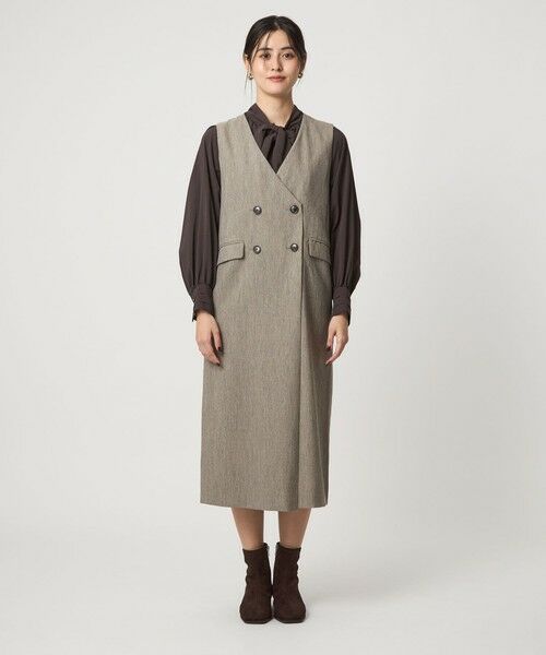 green label relaxing / グリーンレーベル リラクシング ロング・マキシ丈ワンピース | ［size SHORTあり］ウールライク ジャンパースカート | 詳細4