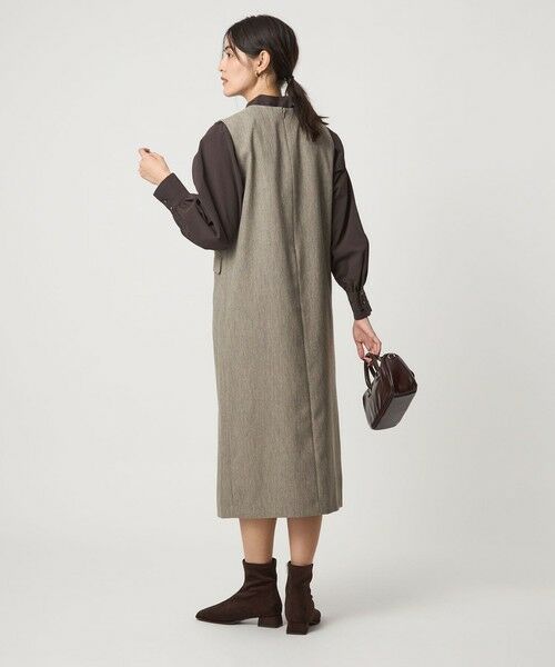 green label relaxing / グリーンレーベル リラクシング ロング・マキシ丈ワンピース | ［size SHORTあり］ウールライク ジャンパースカート | 詳細3