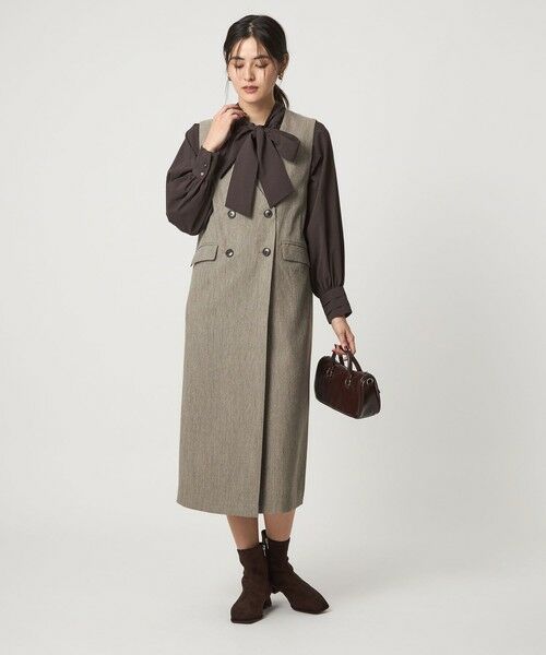 green label relaxing/グリーンレーベル リラクシング ［size SHORTあり］ウールライク ジャンパースカート BEIGE FREE