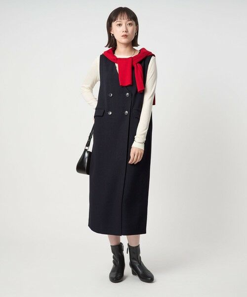 green label relaxing / グリーンレーベル リラクシング ロング・マキシ丈ワンピース | ［size SHORTあり］ウールライク ジャンパースカート | 詳細17