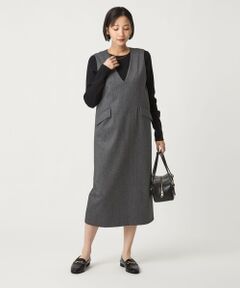 green label relaxing / グリーンレーベル リラクシング ロング・マキシ丈ワンピース | ホームスパン ジャンパースカート ストレッチ