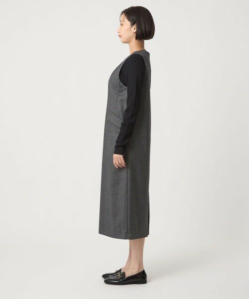 green label relaxing / グリーンレーベル リラクシング ロング・マキシ丈ワンピース | ホームスパン ジャンパースカート ストレッチ | 詳細5