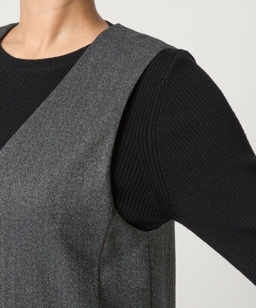 green label relaxing / グリーンレーベル リラクシング ロング・マキシ丈ワンピース | ホームスパン ジャンパースカート ストレッチ | 詳細8