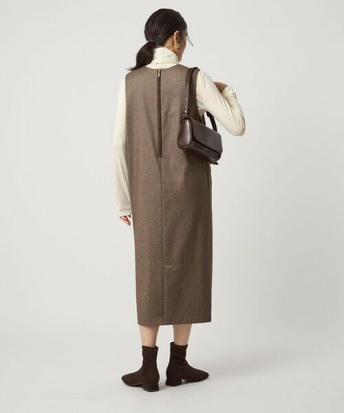 green label relaxing / グリーンレーベル リラクシング ロング・マキシ丈ワンピース | ホームスパン ジャンパースカート ストレッチ | 詳細23