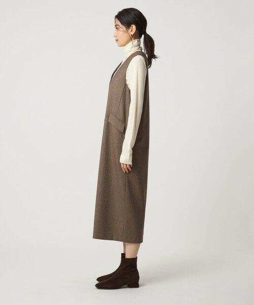 green label relaxing / グリーンレーベル リラクシング ロング・マキシ丈ワンピース | ホームスパン ジャンパースカート ストレッチ | 詳細25