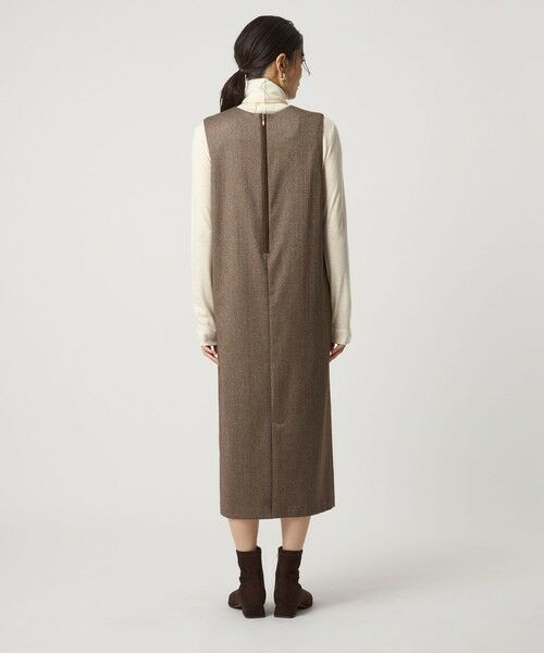 green label relaxing / グリーンレーベル リラクシング ロング・マキシ丈ワンピース | ホームスパン ジャンパースカート ストレッチ | 詳細26