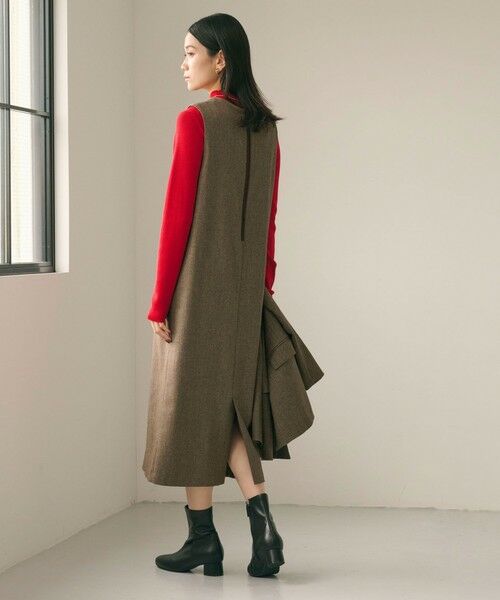 green label relaxing / グリーンレーベル リラクシング ロング・マキシ丈ワンピース | ホームスパン ジャンパースカート ストレッチ | 詳細16