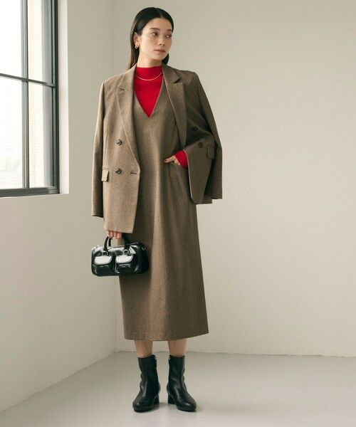 green label relaxing / グリーンレーベル リラクシング ロング・マキシ丈ワンピース | ホームスパン ジャンパースカート ストレッチ | 詳細17