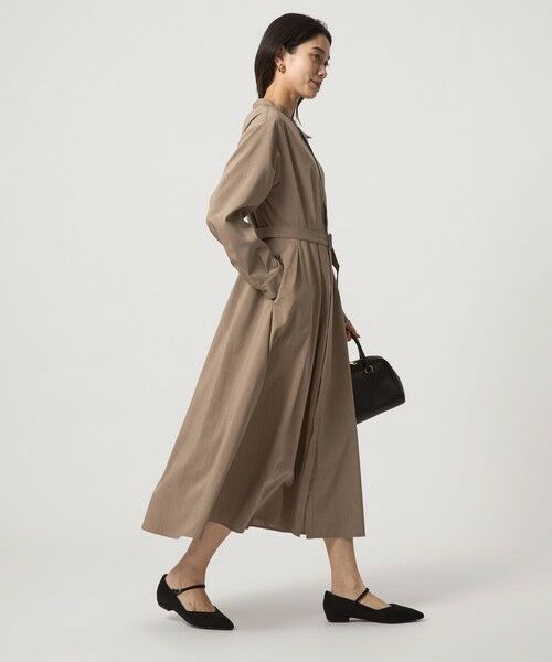 green label relaxing / グリーンレーベル リラクシング ロング・マキシ丈ワンピース | ウエスト ベルト ロングスリーブ ワンピース マシンウォッシャブル | 詳細14