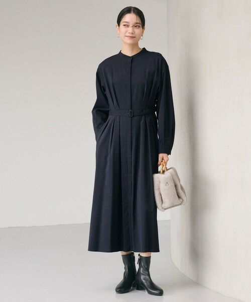 green label relaxing / グリーンレーベル リラクシング ロング・マキシ丈ワンピース | ウエスト ベルト ロングスリーブ ワンピース マシンウォッシャブル | 詳細23