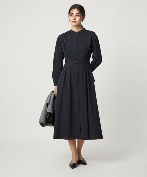 green label relaxing / グリーンレーベル リラクシング ロング・マキシ丈ワンピース | ウエスト ベルト ロングスリーブ ワンピース マシンウォッシャブル | 詳細27