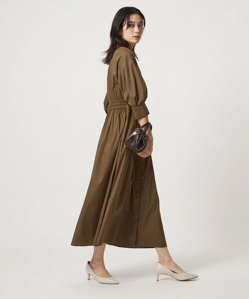 green label relaxing / グリーンレーベル リラクシング ロング・マキシ丈ワンピース | シャツ襟 フィット&フレア タックスリーブ ワンピース | 詳細3