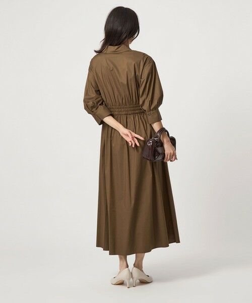 green label relaxing / グリーンレーベル リラクシング ロング・マキシ丈ワンピース | シャツ襟 フィット&フレア タックスリーブ ワンピース | 詳細5