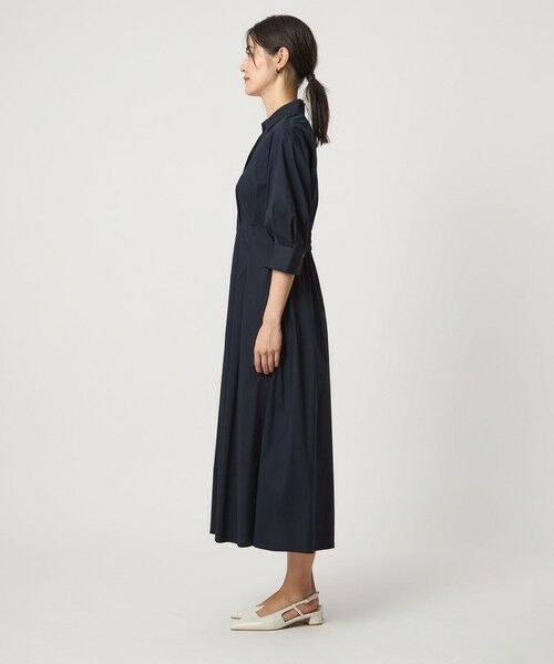 green label relaxing / グリーンレーベル リラクシング ロング・マキシ丈ワンピース | シャツ襟 フィット&フレア タックスリーブ ワンピース | 詳細15