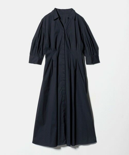 green label relaxing / グリーンレーベル リラクシング ロング・マキシ丈ワンピース | シャツ襟 フィット&フレア タックスリーブ ワンピース | 詳細17