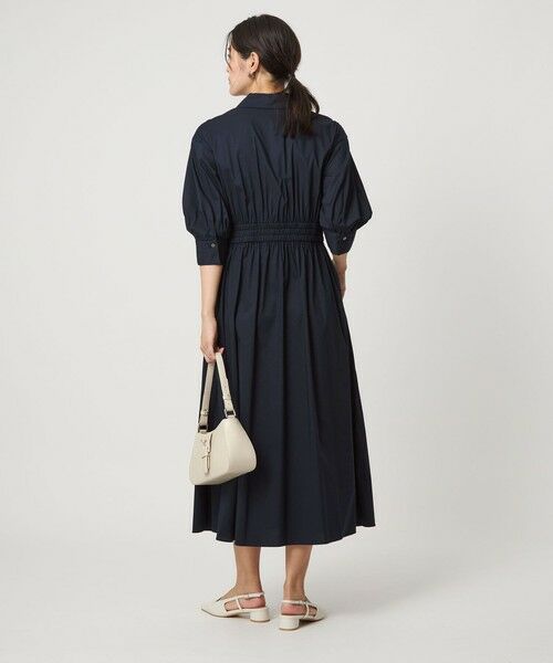 green label relaxing / グリーンレーベル リラクシング ロング・マキシ丈ワンピース | シャツ襟 フィット&フレア タックスリーブ ワンピース | 詳細13
