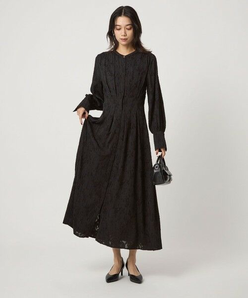 green label relaxing / グリーンレーベル リラクシング ロング・マキシ丈ワンピース | ジャカード ウエスト タック ワンピース 2 | 詳細1