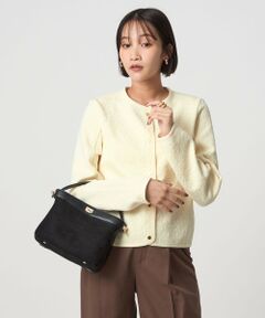 green label relaxing / グリーンレーベル リラクシング カーディガン・ボレロ | ブリスタージャカード ノーカラー カットソー カーディガン