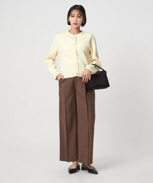 green label relaxing / グリーンレーベル リラクシング カーディガン・ボレロ | ブリスタージャカード ノーカラー カットソー カーディガン | 詳細3