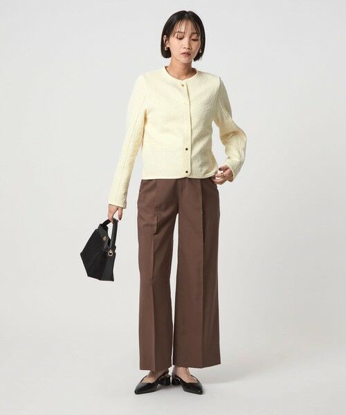 green label relaxing / グリーンレーベル リラクシング カーディガン・ボレロ | ブリスタージャカード ノーカラー カットソー カーディガン | 詳細4