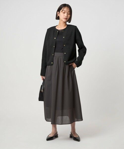 green label relaxing / グリーンレーベル リラクシング カーディガン・ボレロ | ブリスタージャカード ノーカラー カットソー カーディガン | 詳細17