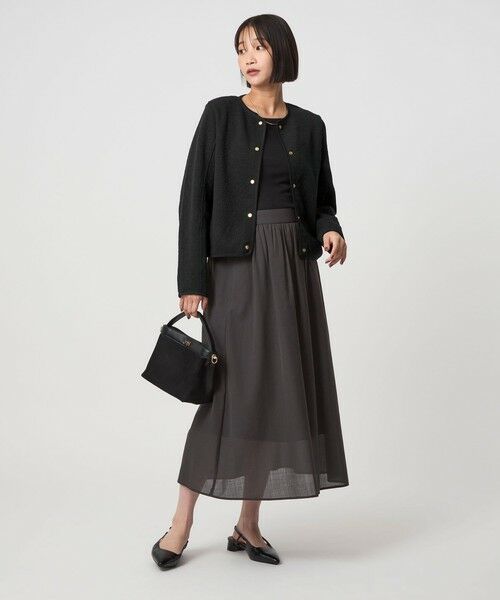 green label relaxing / グリーンレーベル リラクシング カーディガン・ボレロ | ブリスタージャカード ノーカラー カットソー カーディガン | 詳細18