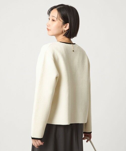 green label relaxing / グリーンレーベル リラクシング カーディガン・ボレロ | パイピング ノーカラー ニット カーディガン -ウォッシャブル- | 詳細3