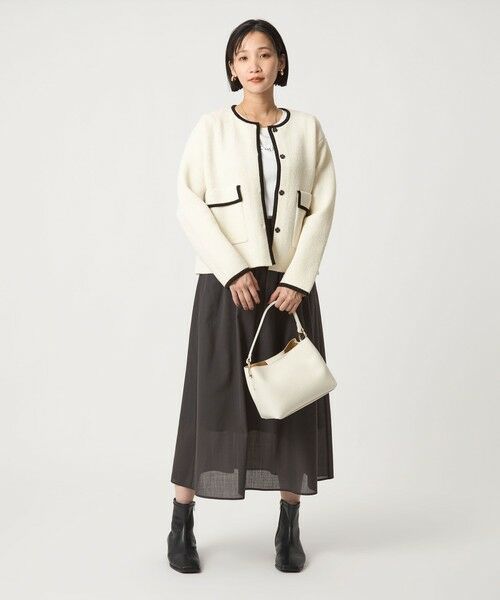 green label relaxing / グリーンレーベル リラクシング カーディガン・ボレロ | パイピング ノーカラー ニット カーディガン -ウォッシャブル- | 詳細4