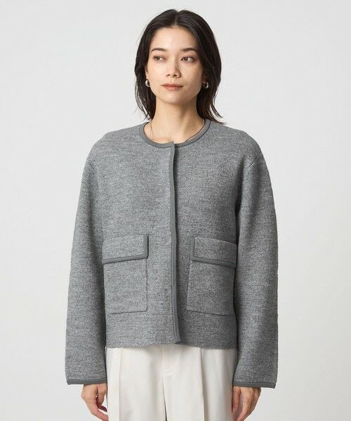 green label relaxing / グリーンレーベル リラクシング カーディガン・ボレロ | パイピング ノーカラー ニット カーディガン -ウォッシャブル- | 詳細9