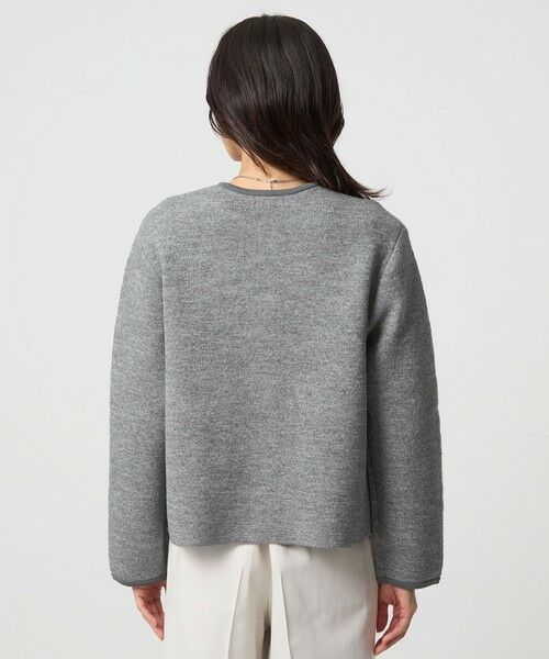 green label relaxing / グリーンレーベル リラクシング カーディガン・ボレロ | パイピング ノーカラー ニット カーディガン -ウォッシャブル- | 詳細11