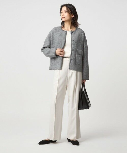 green label relaxing / グリーンレーベル リラクシング カーディガン・ボレロ | パイピング ノーカラー ニット カーディガン -ウォッシャブル- | 詳細7