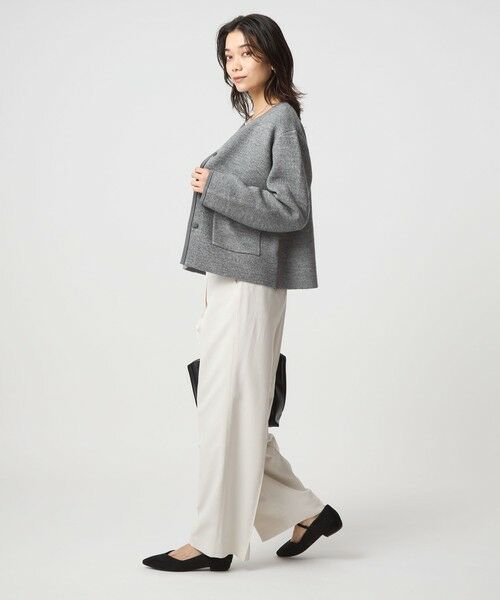 green label relaxing / グリーンレーベル リラクシング カーディガン・ボレロ | パイピング ノーカラー ニット カーディガン -ウォッシャブル- | 詳細8