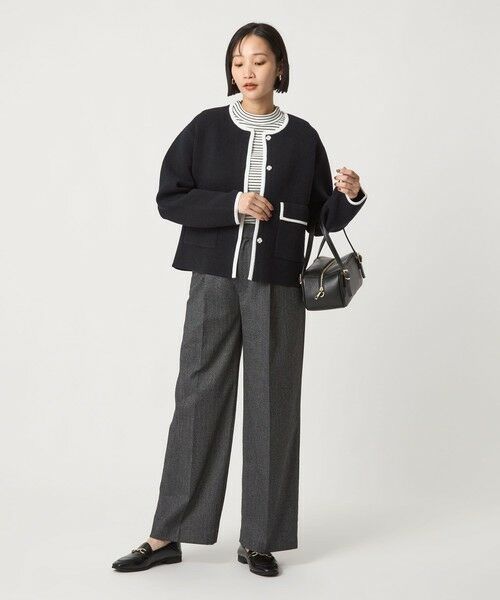 green label relaxing / グリーンレーベル リラクシング カーディガン・ボレロ | パイピング ノーカラー ニット カーディガン -ウォッシャブル- | 詳細22