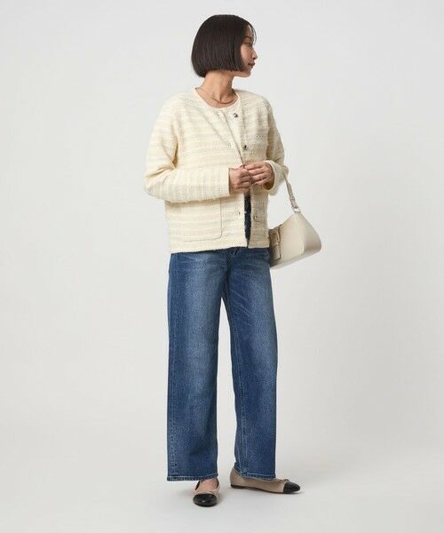 green label relaxing / グリーンレーベル リラクシング カーディガン・ボレロ | ミックスツイードライク ノーカラー ニット カーディガン | 詳細3
