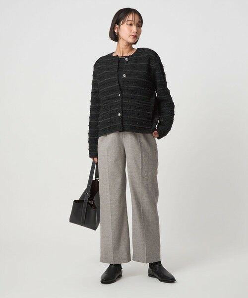 green label relaxing / グリーンレーベル リラクシング カーディガン・ボレロ | ミックスツイードライク ノーカラー ニット カーディガン | 詳細11