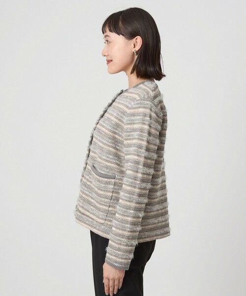 green label relaxing / グリーンレーベル リラクシング カーディガン・ボレロ | ミックスツイードライク ノーカラー ニット カーディガン | 詳細18