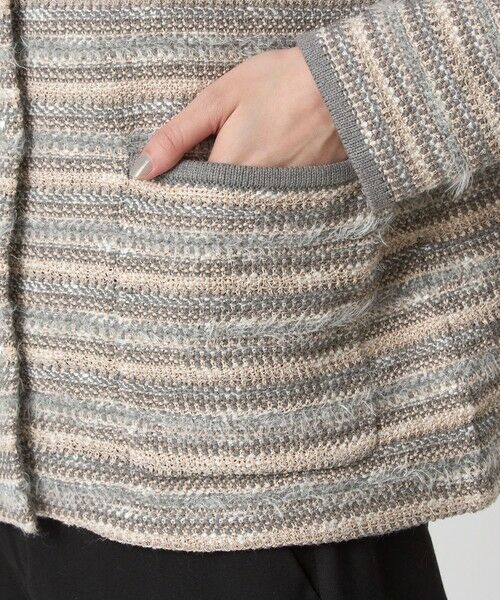 green label relaxing / グリーンレーベル リラクシング カーディガン・ボレロ | ミックスツイードライク ノーカラー ニット カーディガン | 詳細22