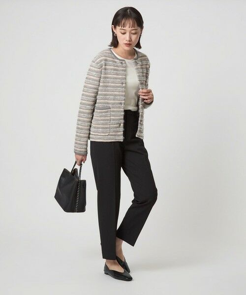 green label relaxing / グリーンレーベル リラクシング カーディガン・ボレロ | ミックスツイードライク ノーカラー ニット カーディガン | 詳細15