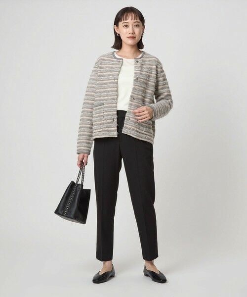 green label relaxing / グリーンレーベル リラクシング カーディガン・ボレロ | ミックスツイードライク ノーカラー ニット カーディガン | 詳細16