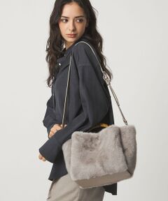 green label relaxing / グリーンレーベル リラクシング ショルダーバッグ | 2WAY バンブーハンドル フェイクファー トートバッグ