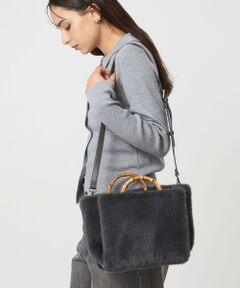green label relaxing / グリーンレーベル リラクシング ショルダーバッグ | 2WAY バンブーハンドル フェイクファー トートバッグ