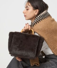 green label relaxing / グリーンレーベル リラクシング ショルダーバッグ | 2WAY バンブーハンドル フェイクファー トートバッグ