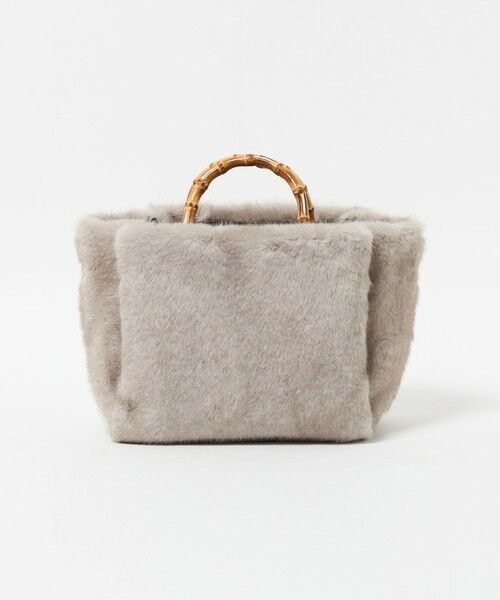 green label relaxing / グリーンレーベル リラクシング ショルダーバッグ | 2WAY バンブーハンドル フェイクファー トートバッグ | 詳細3