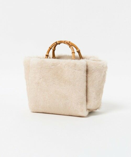 green label relaxing / グリーンレーベル リラクシング ショルダーバッグ | 2WAY バンブーハンドル フェイクファー トートバッグ | 詳細17