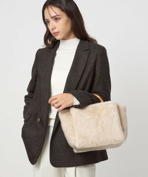 green label relaxing / グリーンレーベル リラクシング ショルダーバッグ | 2WAY バンブーハンドル フェイクファー トートバッグ | 詳細15